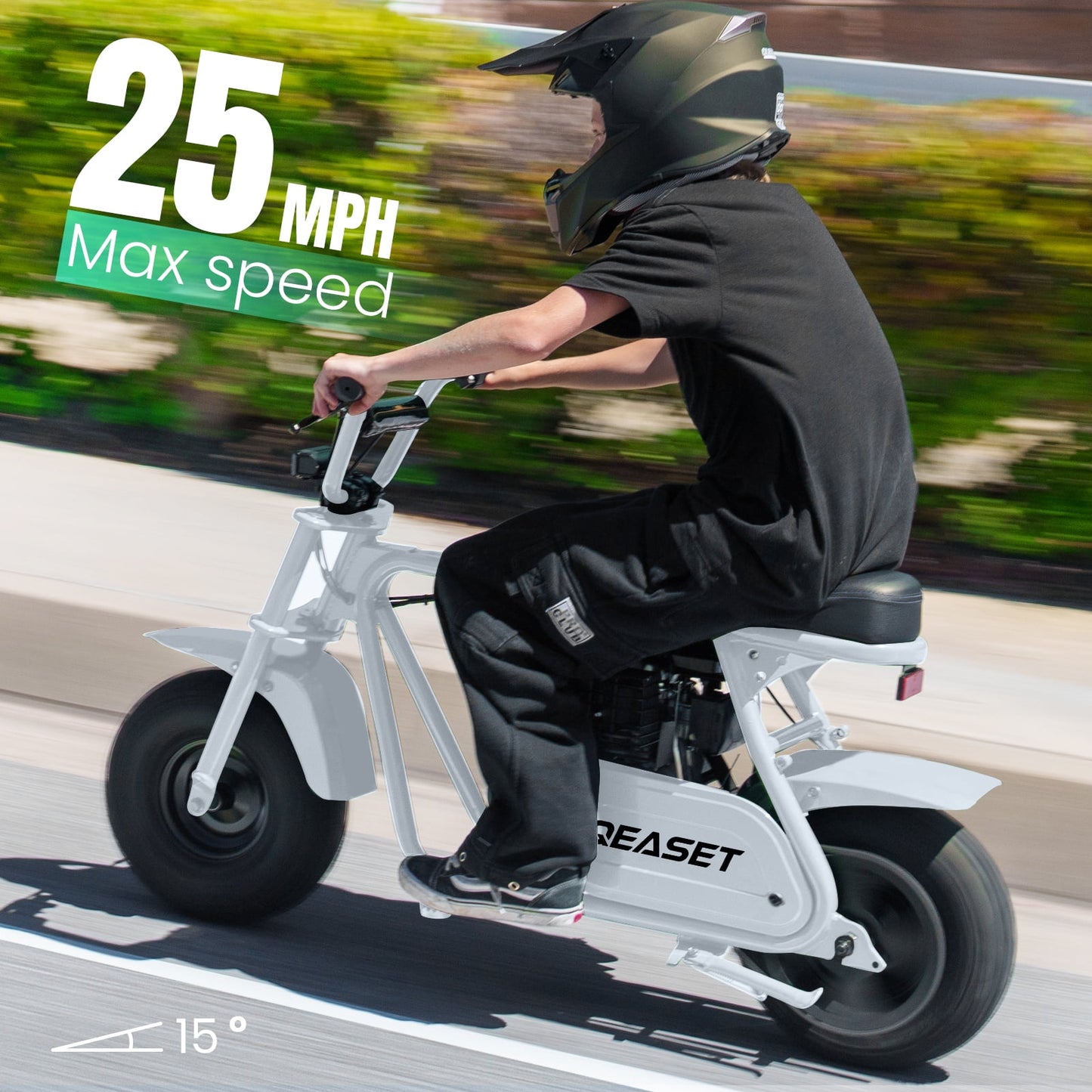 QEASET Mini Dirt Bike – 30 km/h 4-Stroke Off-Road Motorcycle for Teens & Adults,Green