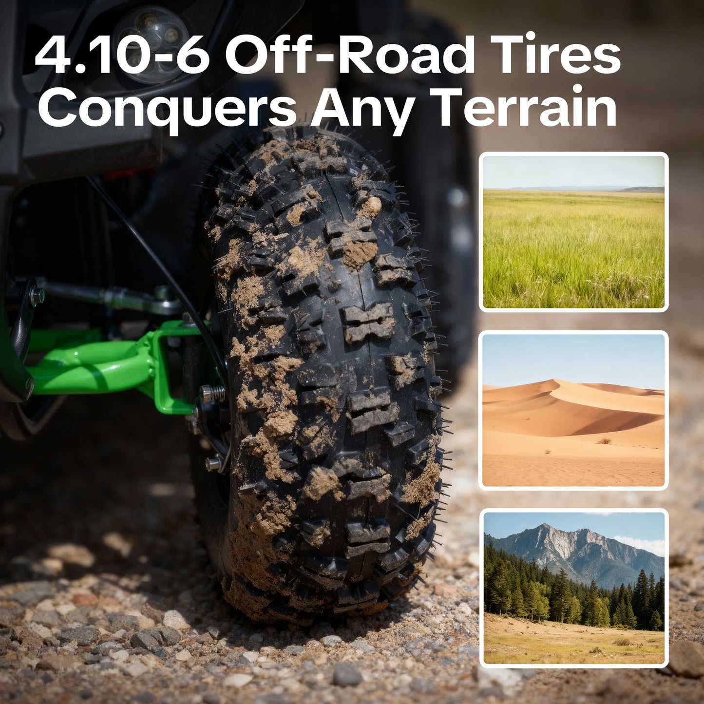 All-Terrain 4 & Wheeler,15 mph Variable Speeds,Sunderwell 500W 36V High-Torque Motor,Parent Control,15 Miles(Green)