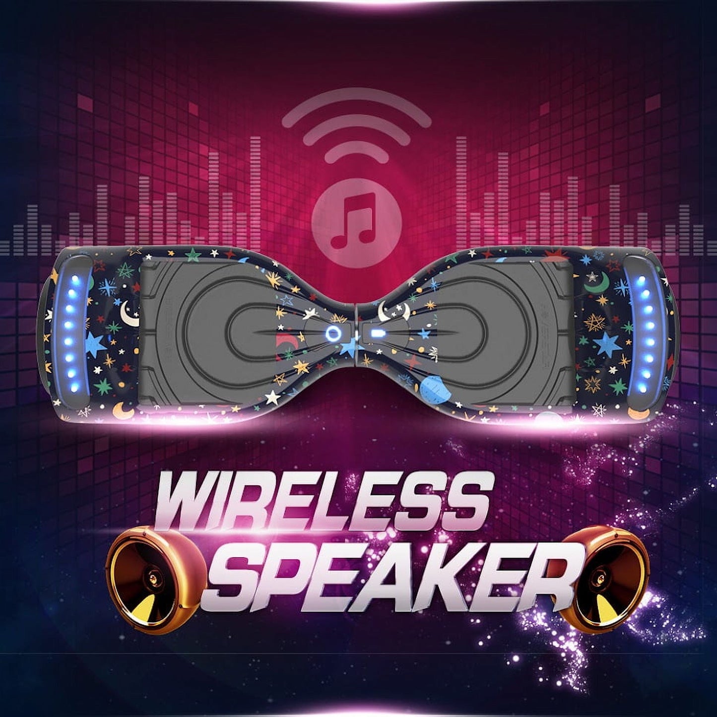 Hoverstar Flash Wheel Hoverboard 6.5 In., Bluetooth Speaker with LED Light Self Balancing Wheel, Electric Scooter