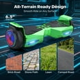 Off Road Electric Scooter with LED Lights & 400W Motor, Tcdjtc Hover Self-Balance Scooter for Kids Board, Electric Scooter with Bluetooth Speakers, Kids Scooter with 9MPH Max Speed, All Terrain