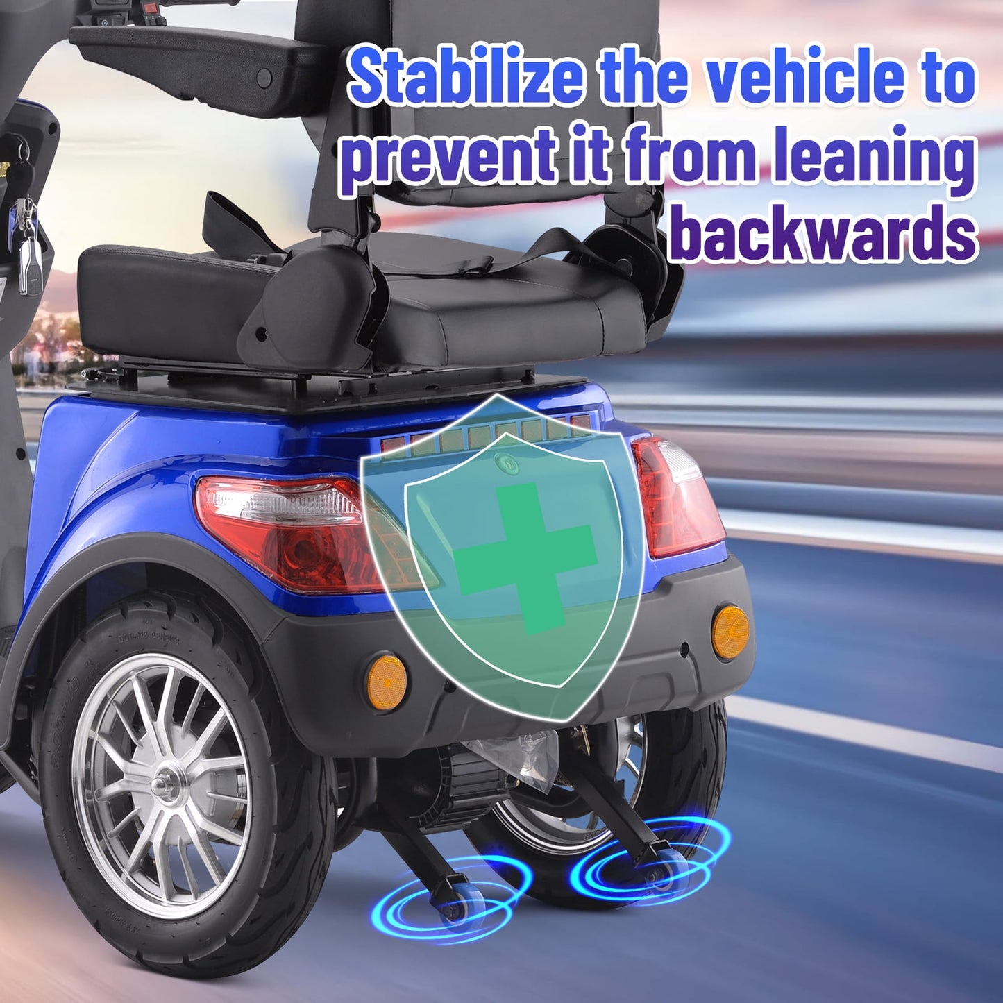 LiltJan Electric Mobility Scooter for Adults Seniors, 4 Wheel All Terrain Heavy Duty Powered Scooter with 800W Motor, 25 Mile Range, Adjustable Speed, Remote Key, Comfortable Ride, Ready to Ride
