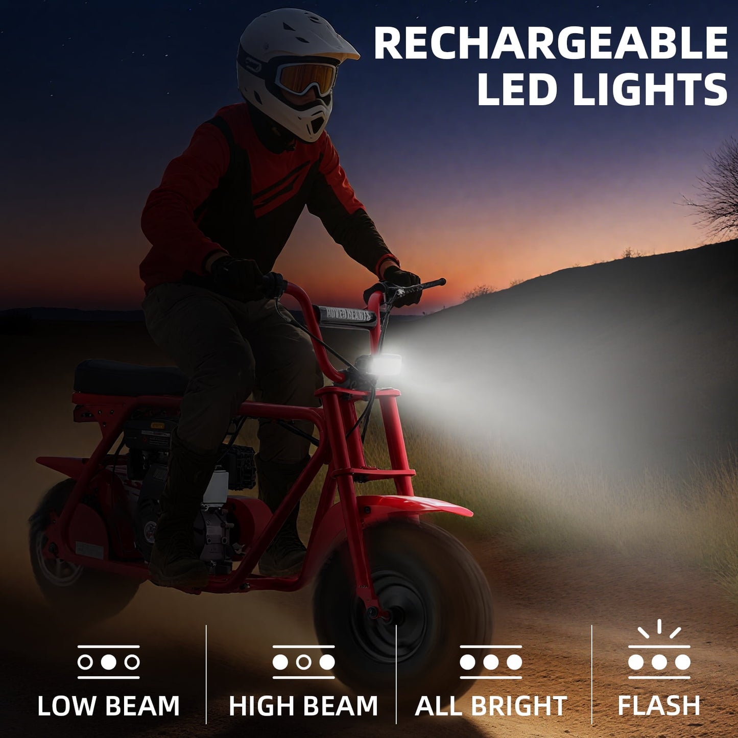 Aoemoe MB001 Gas Powered Mini Dirt Bike 99CC for Teens and Adults, 22MPH Off Road Motorcycle, Weight Support Up to 200 LBS - Red