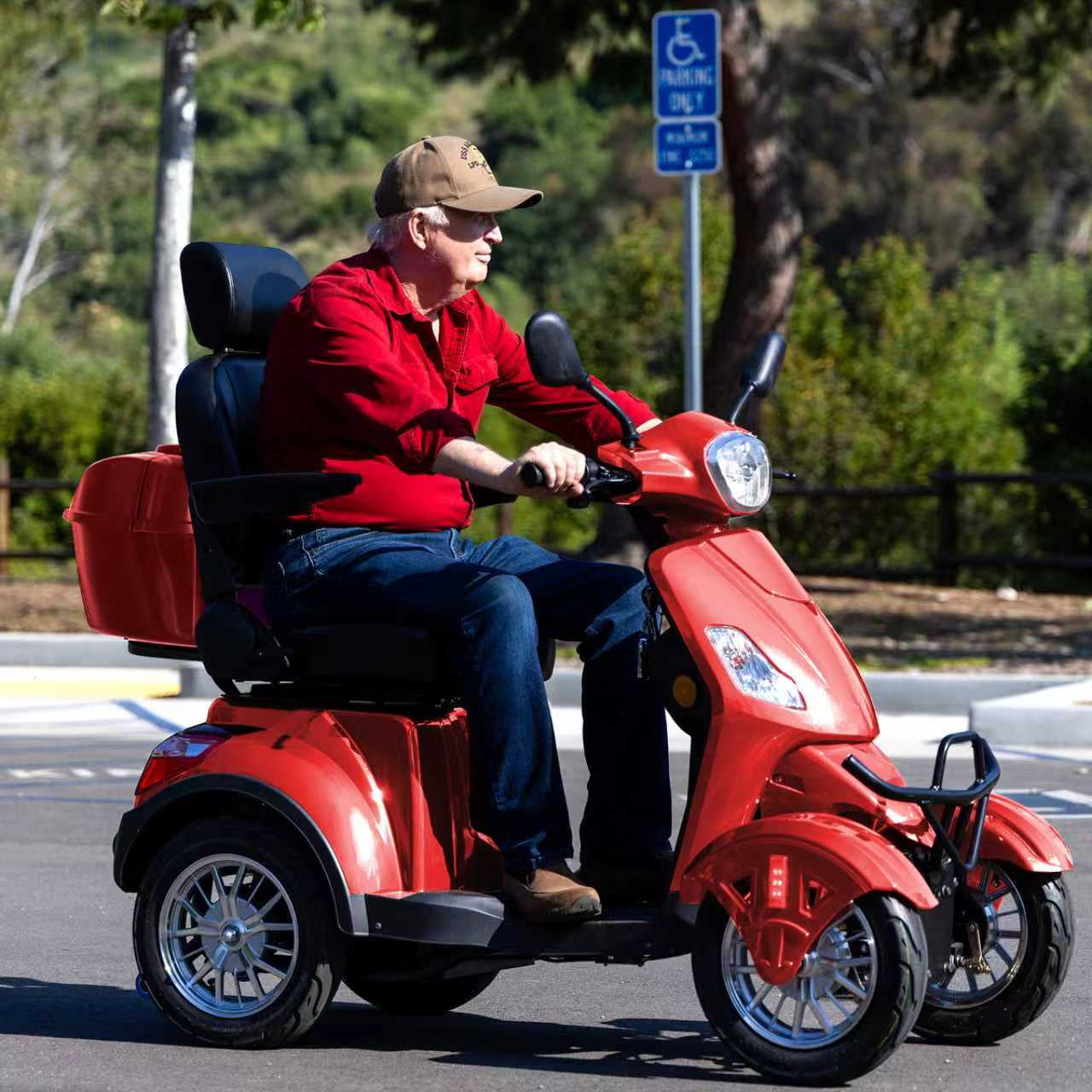 SKRT Electric Large 4 Wheel Mobility Scooters, Heavy Duty Wheelchair Device, 400 LBS Capacity for Seniors & Adults, Speed Adjust, Remote Key, Assembled In US, Receive Ready to Ride