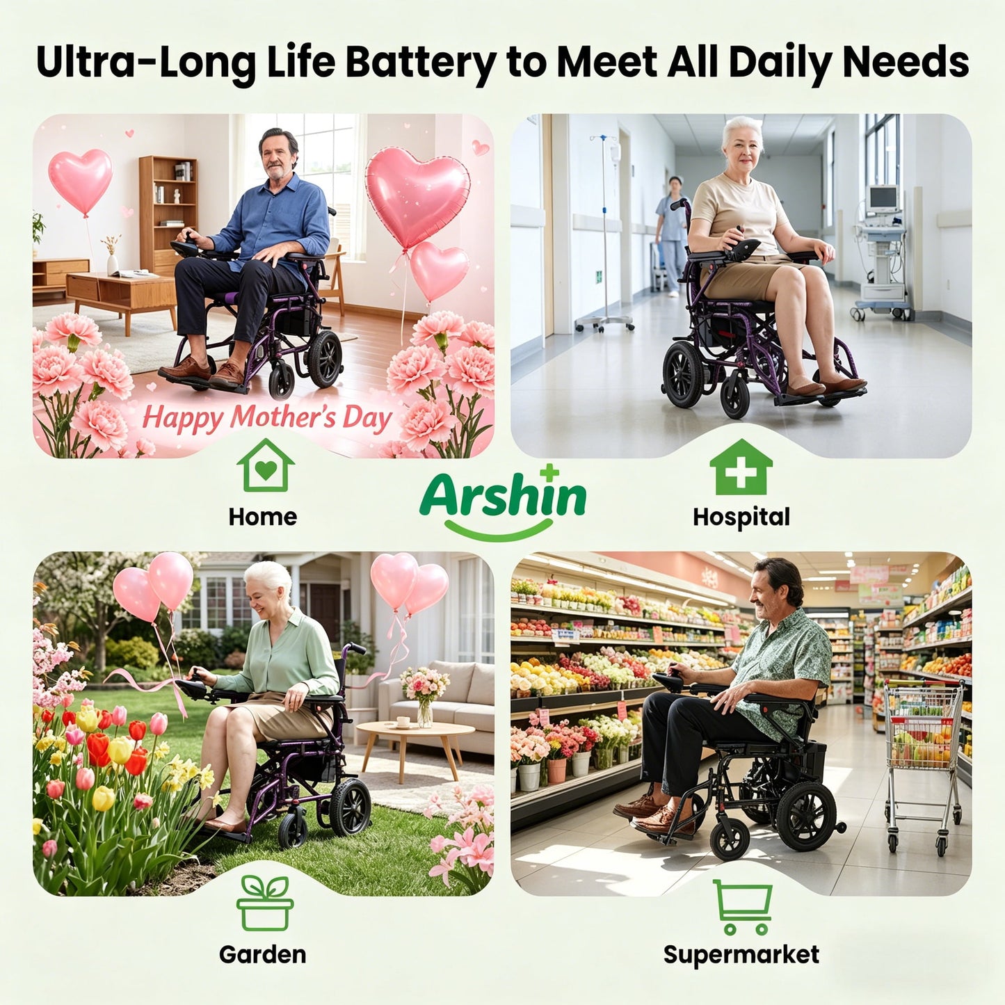 Electric Wheelchair for Adults,20+ Miles,360°Joystick,Gift for Mom on Mother's Day