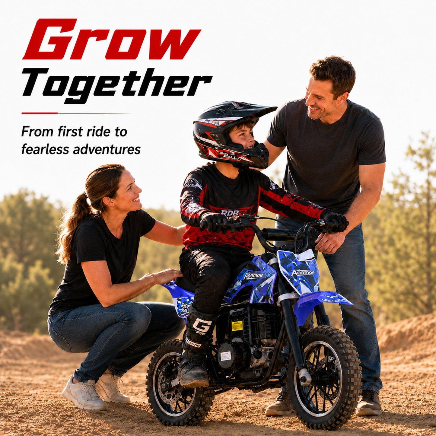 Aoemoe dirt bicycles, 39cc gas power motorcycle, 45×24×16in , 4-Stroke, dirt bicycles for kid 8 14, Blue