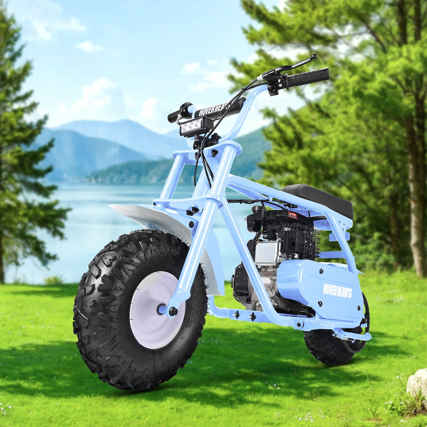 Aoemoe 99CC MB001 Gasoline Mini Dirt Bike,4-Stroke 18MPH Off Road Motorcycle, Weight Support Up to 165 LBS - Blue