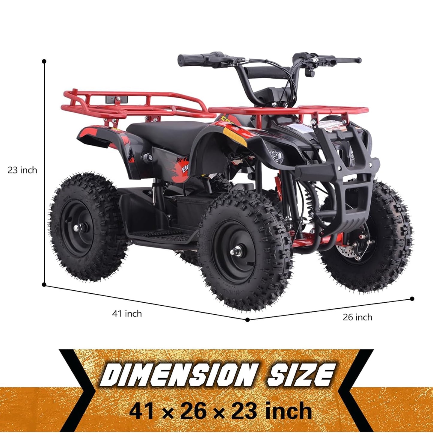 QEASET 500W 36V Battery Ride-On Off-Road 4-Wheeler – 15-Mile Range, Red