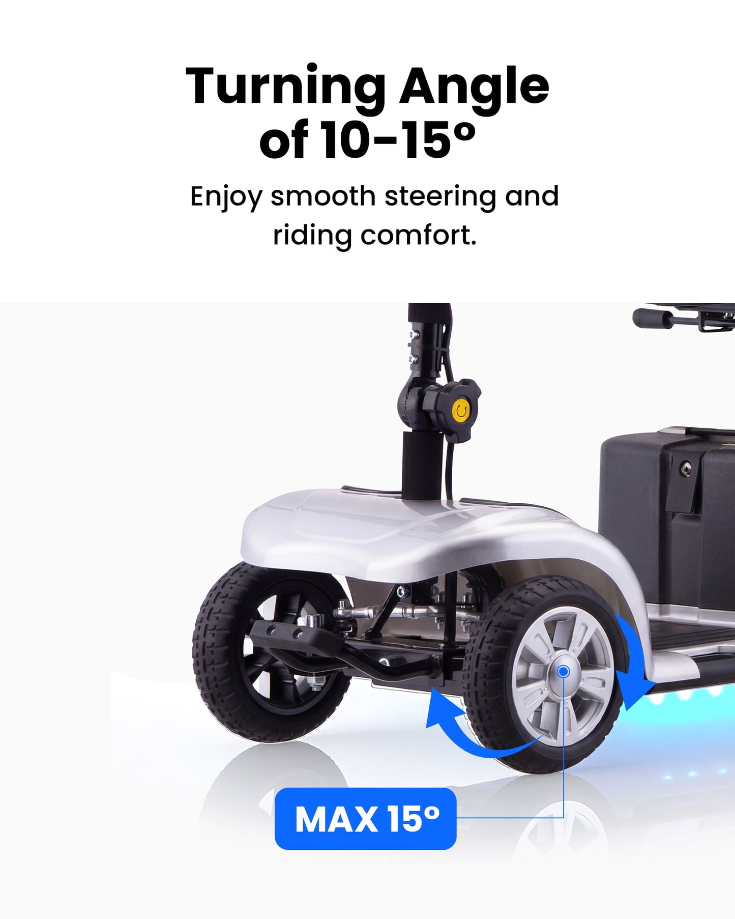 QEASET 4 Wheel Mobility Scooter,Mobility Scooter for Adults, Senior, Electric Powered Chargeable Device for Travel, Gifts for the elderly