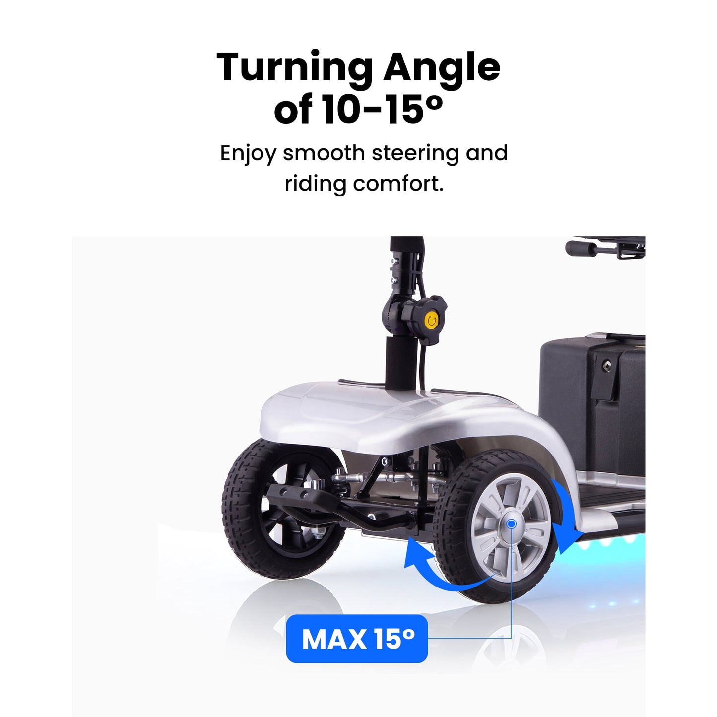 QEASET 4 Wheel Mobility Scooter,Mobility Scooter for Adults, Senior, Electric Powered Chargeable Device for Travel, Gifts for the elderly