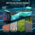 Off Road Electric Scooter with LED Lights & 400W Motor, Tcdjtc Hover Self-Balance Scooter for Kids Board, Electric Scooter with Bluetooth Speakers, Kids Scooter with 9MPH Max Speed, All Terrain
