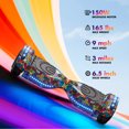 Tcdjtc Hoverboard with Bluetooth and Led Lights, Balance Board for Kids, Kids Outdoor Toys with 9 Mph Max Speed, All Terrain Hoverboard with UL 2272 Safety Standard