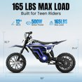 Electric Dirt Bike for Kids, Tcdjtc Electric Motorcycle with 15.5MPH Max Speed, Electric Bike for Kids, Kids Electric Dirt Bike with 23.6 Miles Max Range, Kids Electric Motorcycle with 500W Motor