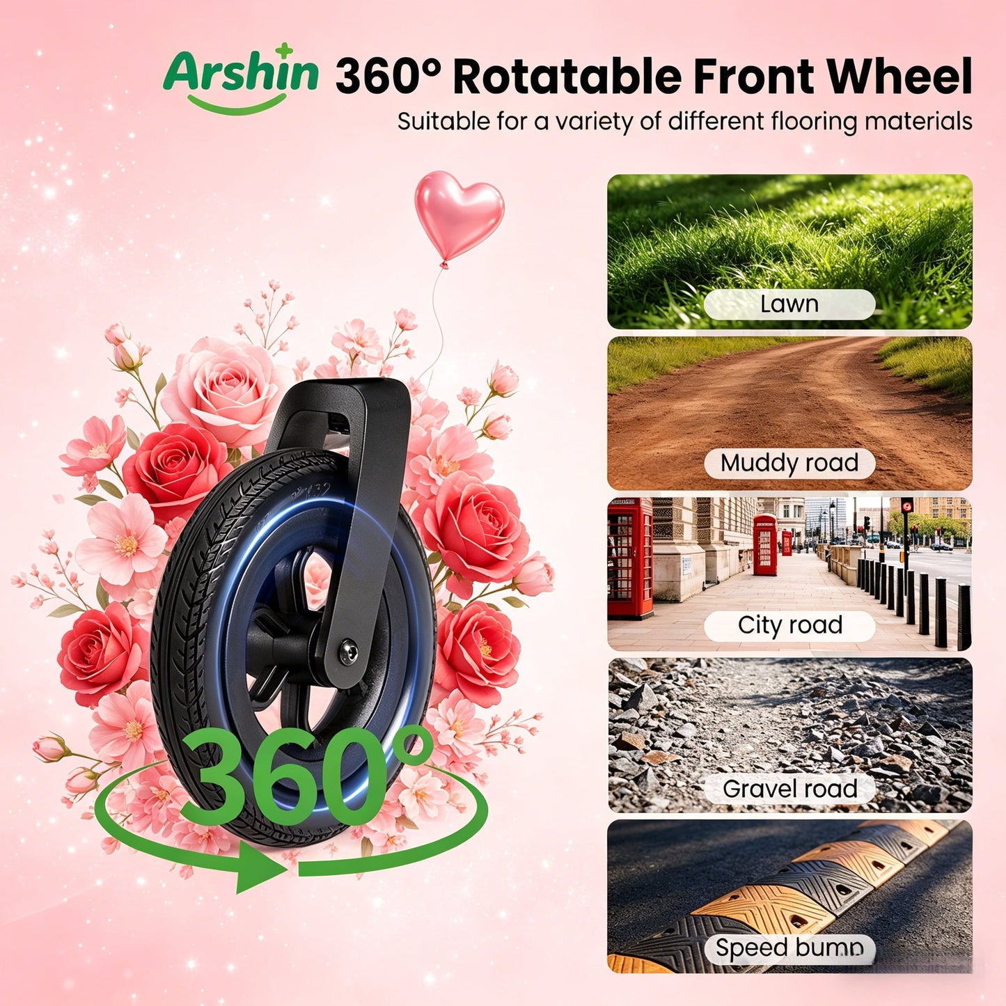 Foldable Electric Wheelchair,20+ Miles,360°Joystick,Gift for Mom on Mother's Day(Black)
