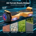 Off Road Electric Scooter with LED Lights & 400W Motor, Tcdjtc Hover Self-Balance Scooter for Kids Board, Electric Scooter with Bluetooth Speakers, Kids Scooter with 9MPH Max Speed, All Terrain