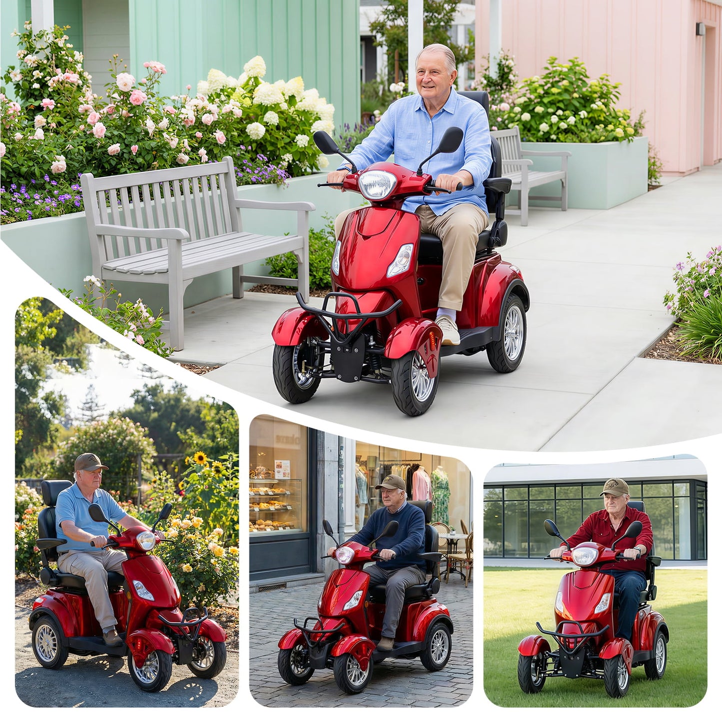 Mosta 4 Wheel Mobility Scooters for Seniors, Adult Scooter with 800W Motor, Heavy Duty Electric Scooter with 500 lb Capacity, 25 Miles Long Range