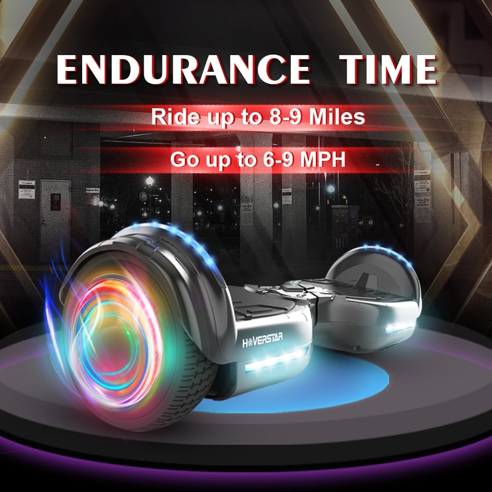 MOSTA Bluetooth Hoverboard with LED Headlight, 2-Wheel Self-Balancing Electric Scooter 6.5 inch Black