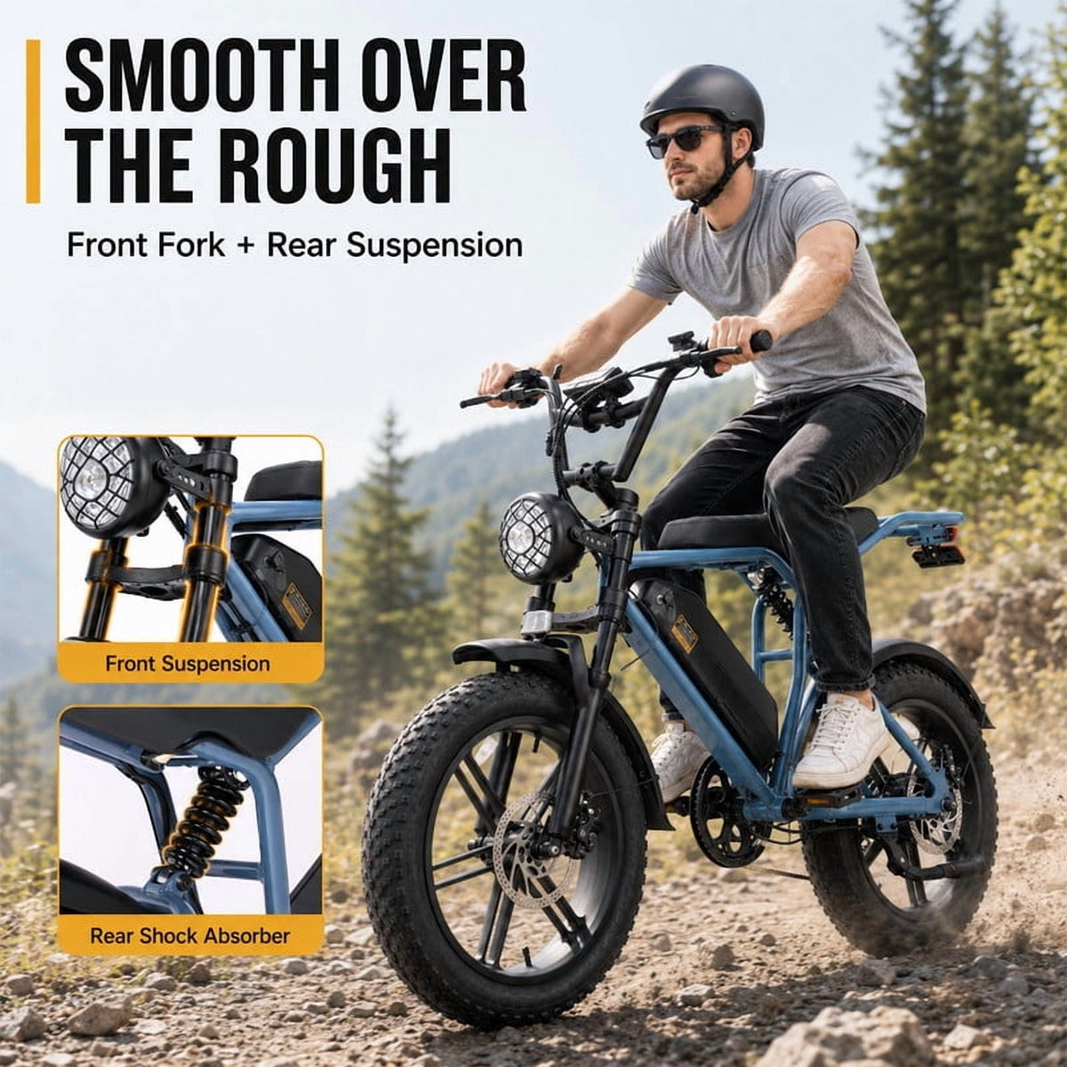 750W Motor Ebike for Adult, Pescroa Electric Bike for Adult, 28MPH, Adult Electric Bicycles with 130Miles Range APP Control, 2Pack 48V 15Ah Removable Battery Electric Bike with 500LBS Max Weight