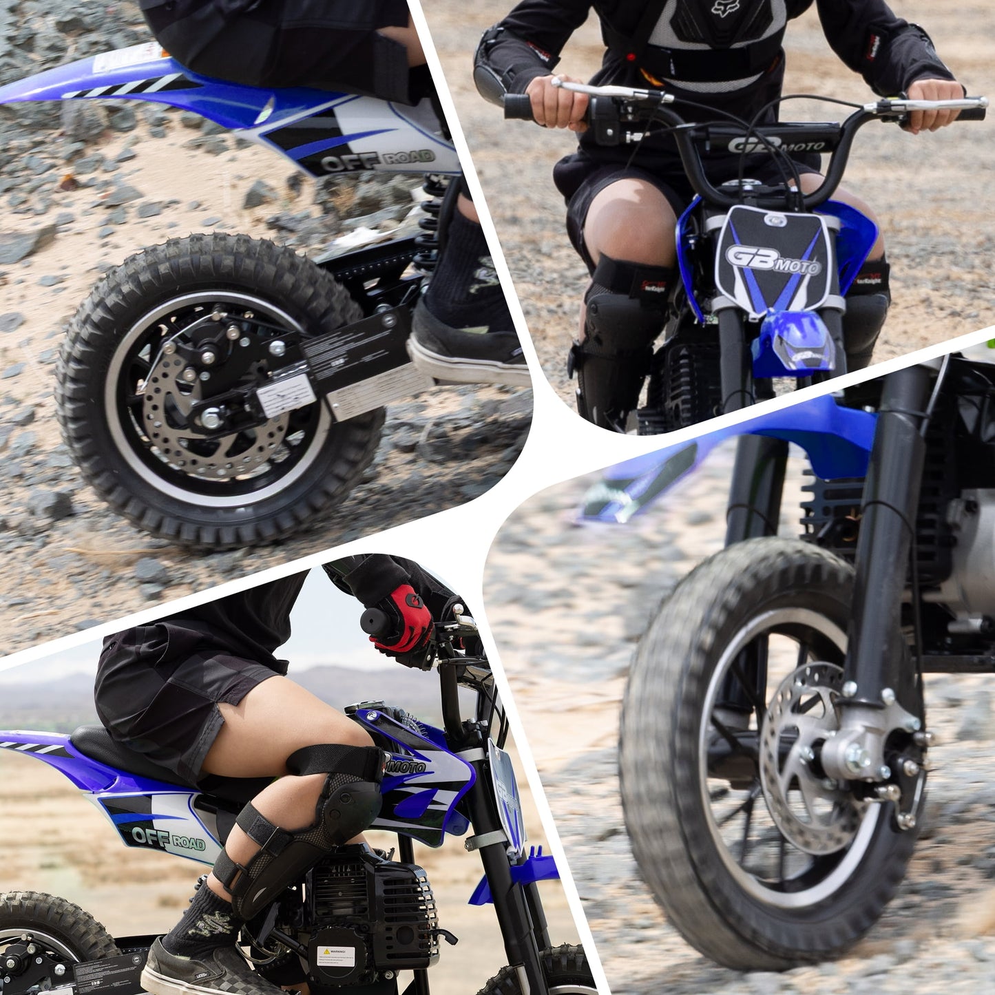 QEASET 39CC 4-Stroke Mini Bike, Up to 20 MPH, Ages 13+, Off-Road Dirt bike, Blue