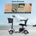 Arshin Upgrade 4 Wheels Mobility Scooters for Seniors & Adult,Foldable Mobility Wheelchair for Adult,All Terrain Motorized Scooters with 300 LBS,Long Travel Range,Basket,Rotating Seat,Silver