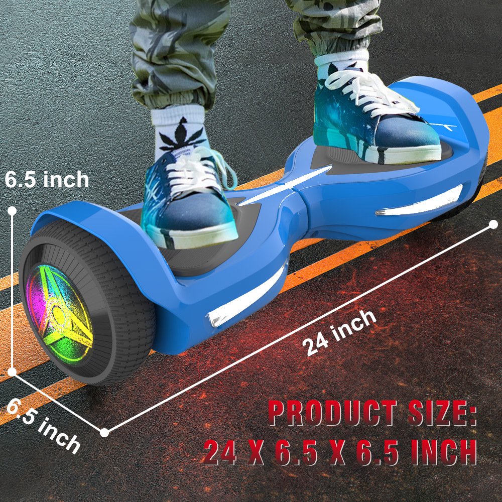 Hover Off Road Board Electric Scooter with LED Lights & 400W Motor, Kids Scooter with 9MPH Max Speed, Electric Scooter with Bluetooth Speakers, Tcdjtc Self-Balance Scooter for Kids