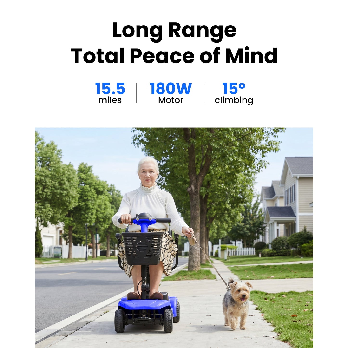 QEASET 4 Wheel Mobility Scooter,Mobility Scooter for Adults, Senior, Electric Powered Chargeable Device for Travel,Mother's Day gift