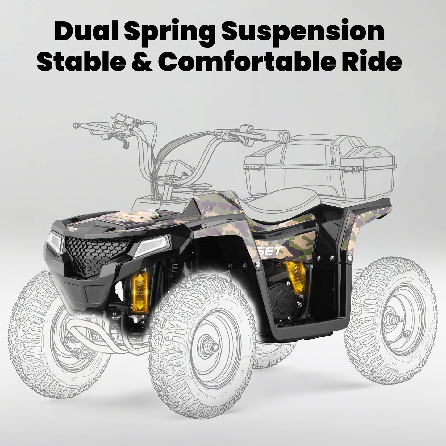 QEASET 40 cc Trail Blazer Ride-On Buggy – Dual-Speed Off-Roader, Key-Lock Safe, 10-15.5mph, Flag