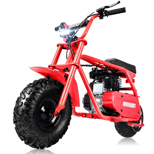 QEASET 99cc Dirt Bike, Gas Powered, 4-Stroke with LED Headlight, 25MPH Minibike Trail Bike, Pull Start, Poucket Bike for Teenager and Adult, Summer Gift
