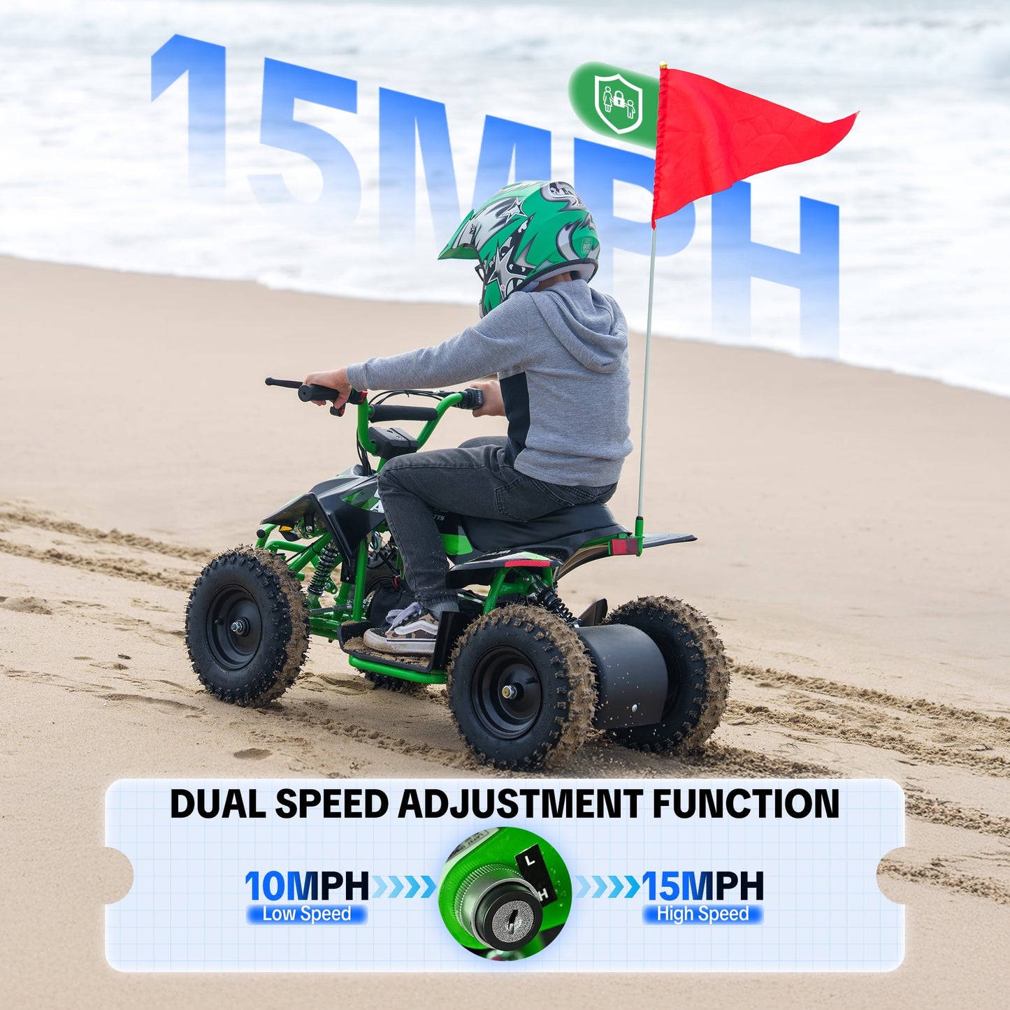 QEASET 500W Sport Ride – 15 mph Speed, 36V Battery, 45–60 Min Run Time, Orange