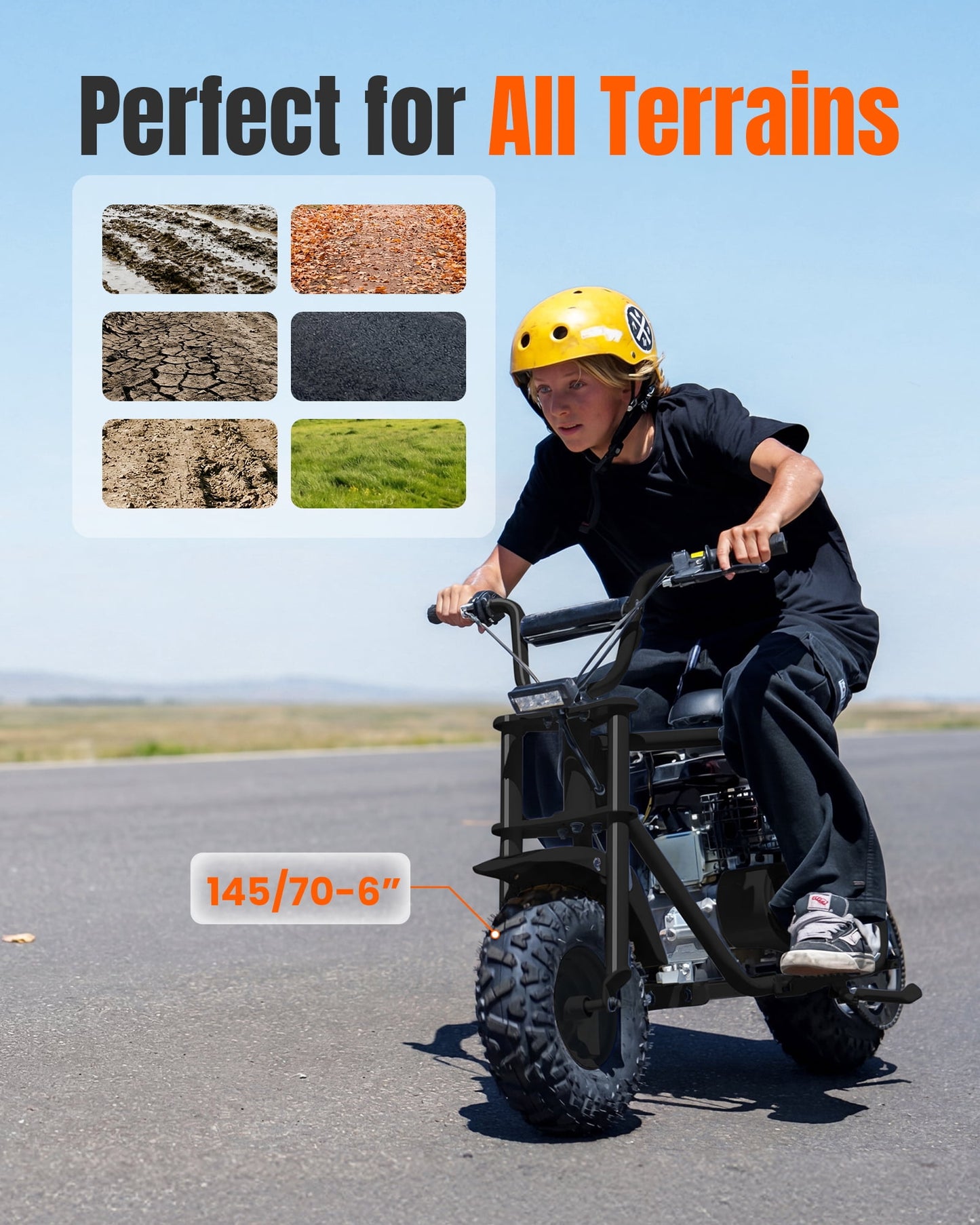 Aoemoe 105cc 4-Stroke Gas Dirt Bike Black