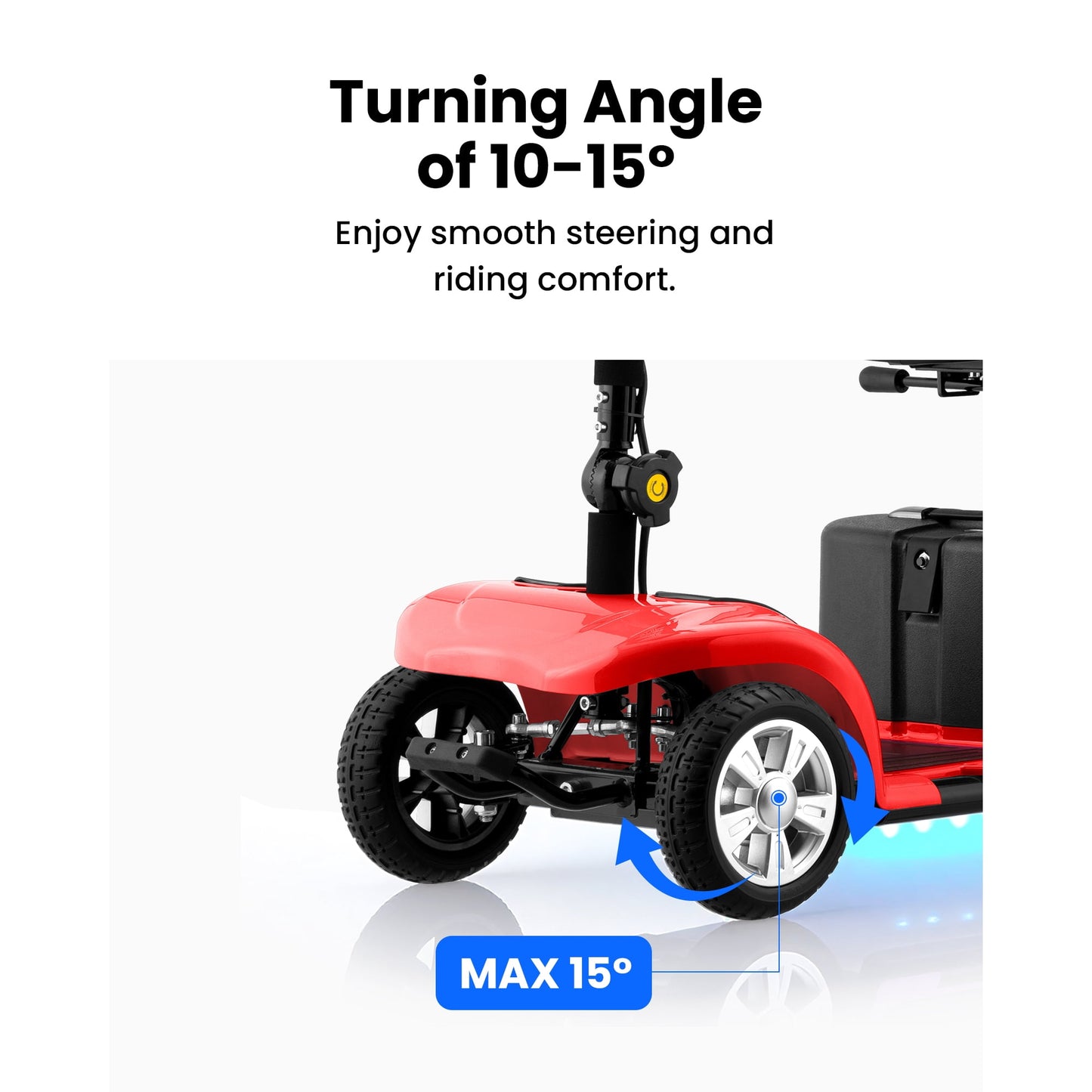 QEASET 4 Wheel Mobility Scooter,Mobility Scooter for Adults, Senior, Electric Powered Chargeable Device for Travel,Mother's Day gift