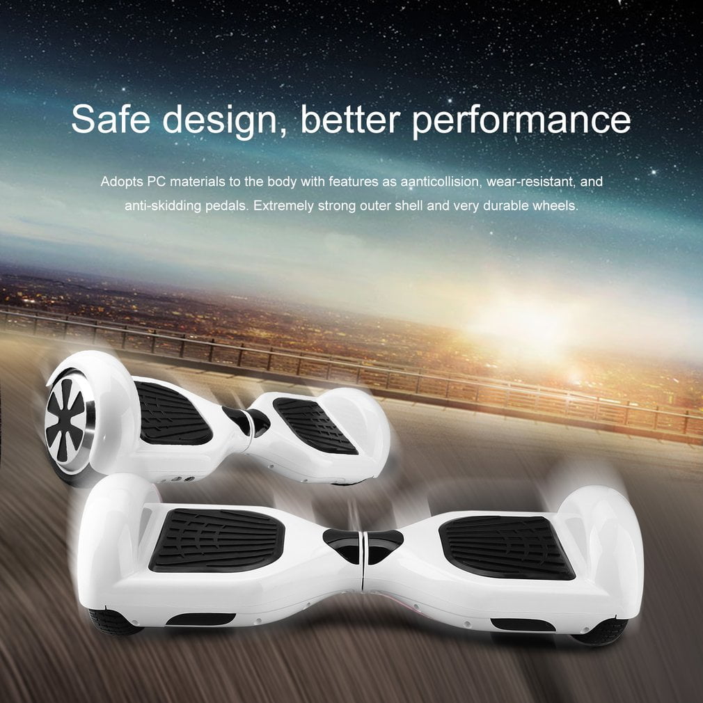 36V/2.2A 6.5 inch Hoverboard Two Wheel Electric Self Balancing Scooter WHITE