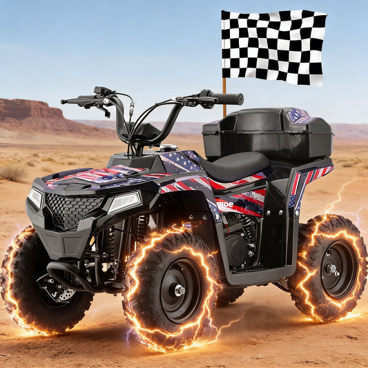 All-Terrain 4 & Wheelers Road Ride on Toys,Arshin Powerful Kids Toy Vehicle,15.5 mph Variable Speeds,25 Miles Range,Parent Control,Suspension,Disc Brake,Suspension,Perfect Gift(Flag)