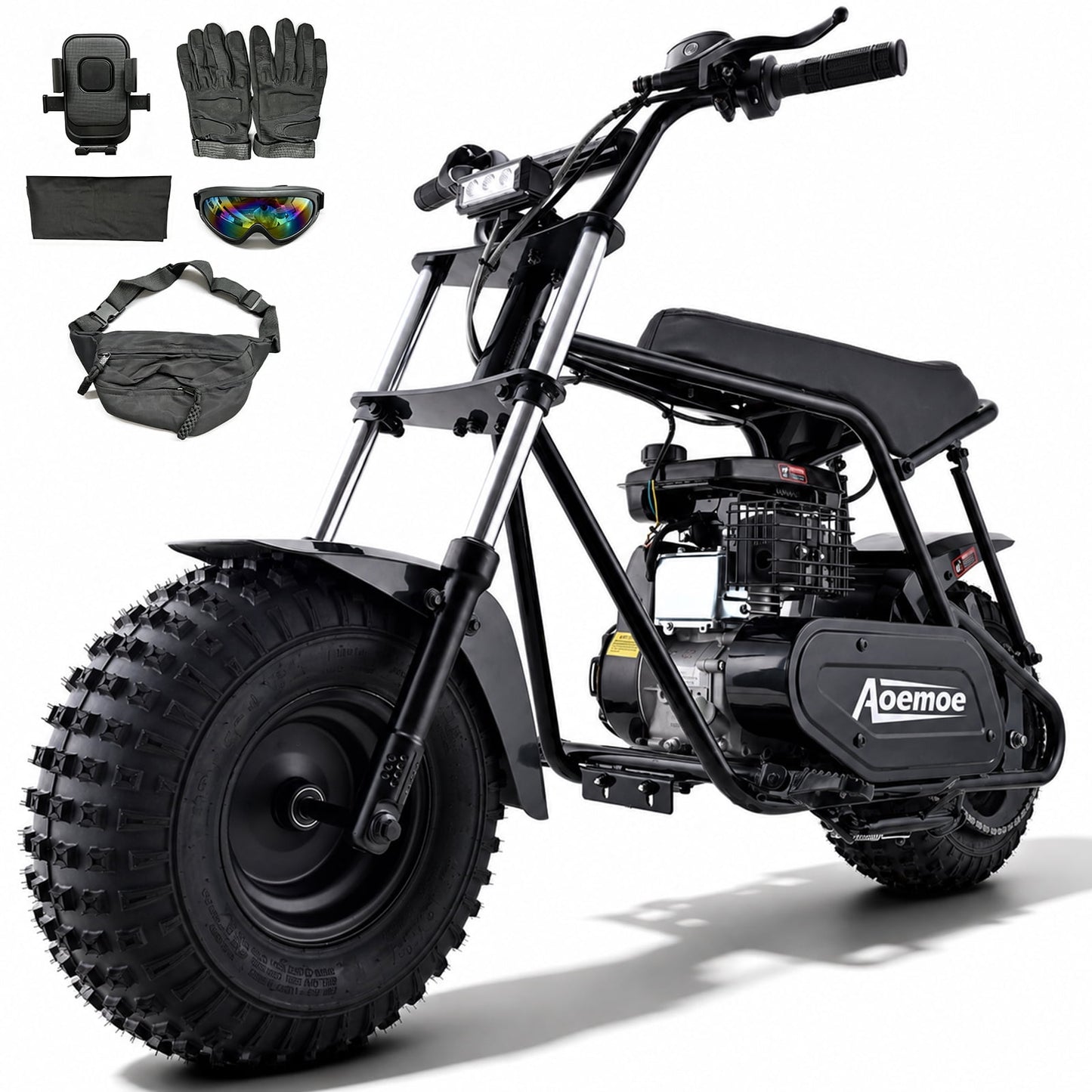 Aoemoe 105CC Dirt Bike, 30 MPH High-Speed Off-Road Motorcycle, Black