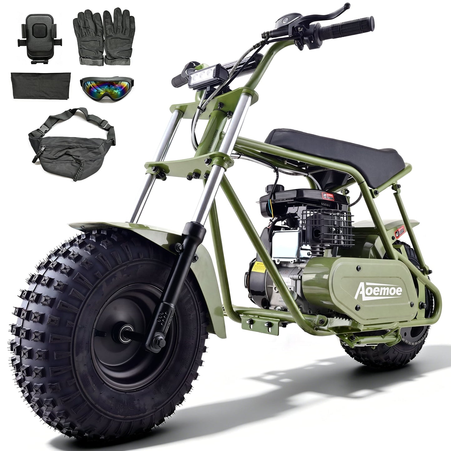 Aoemoe 105CC Dirt Bike, 30 MPH High-Speed Off-Road Motorcycle, Green