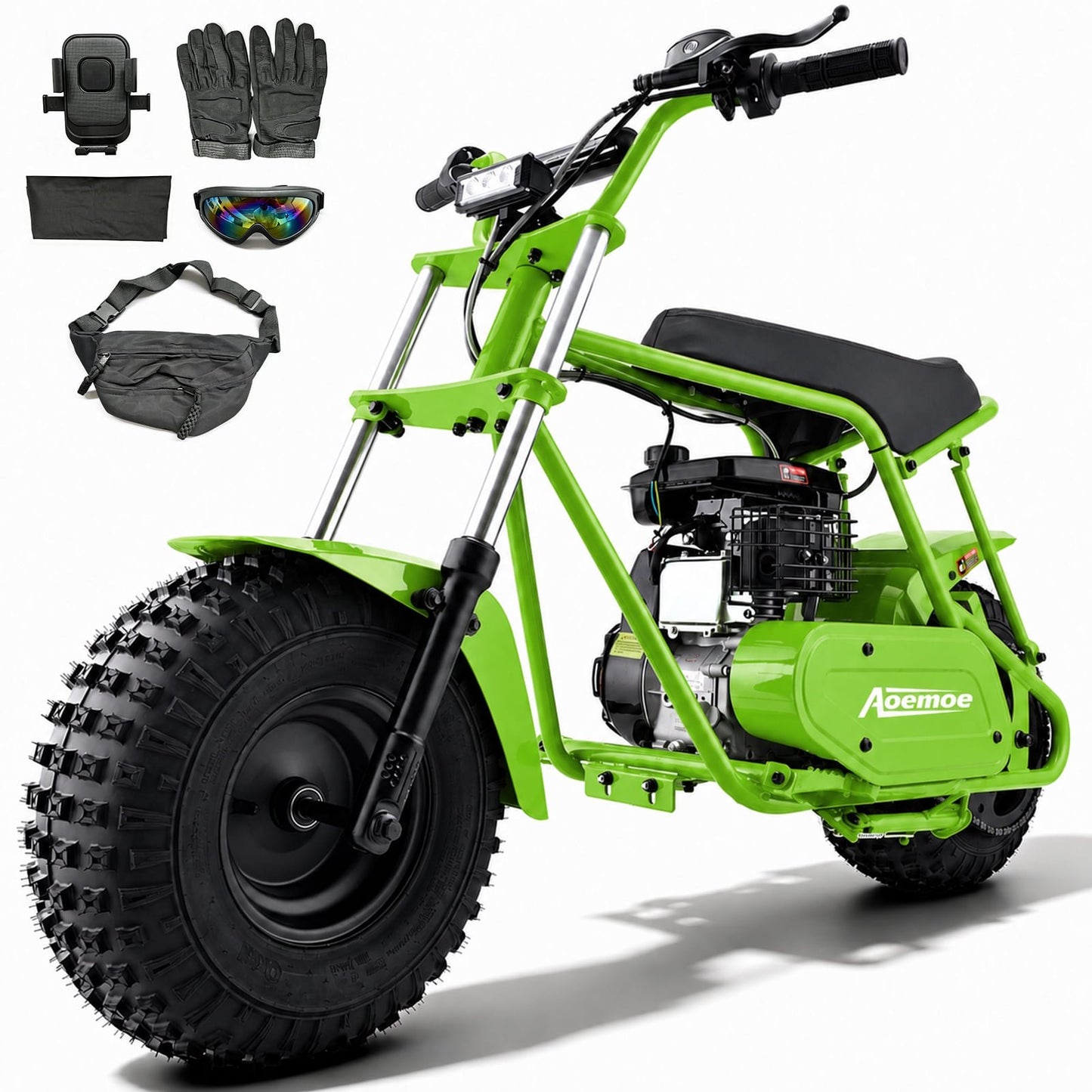 Aoemoe 105CC Dirt Bike, 30 MPH High-Speed Off-Road Motorcycle, Lime Green