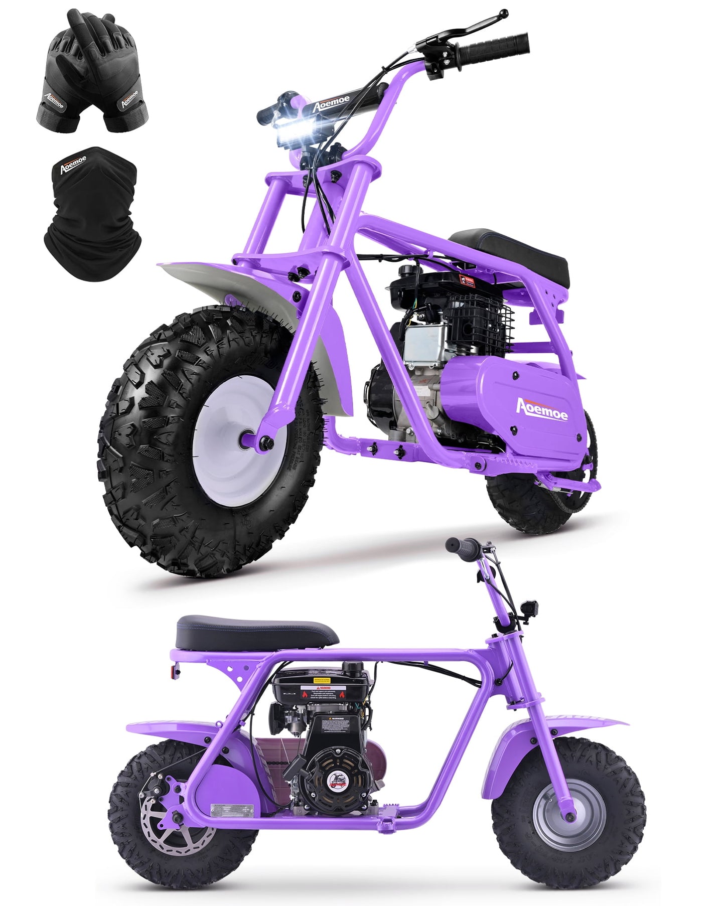 Aoemoe 105cc 4-Stroke Gas Dirt Bike Purple