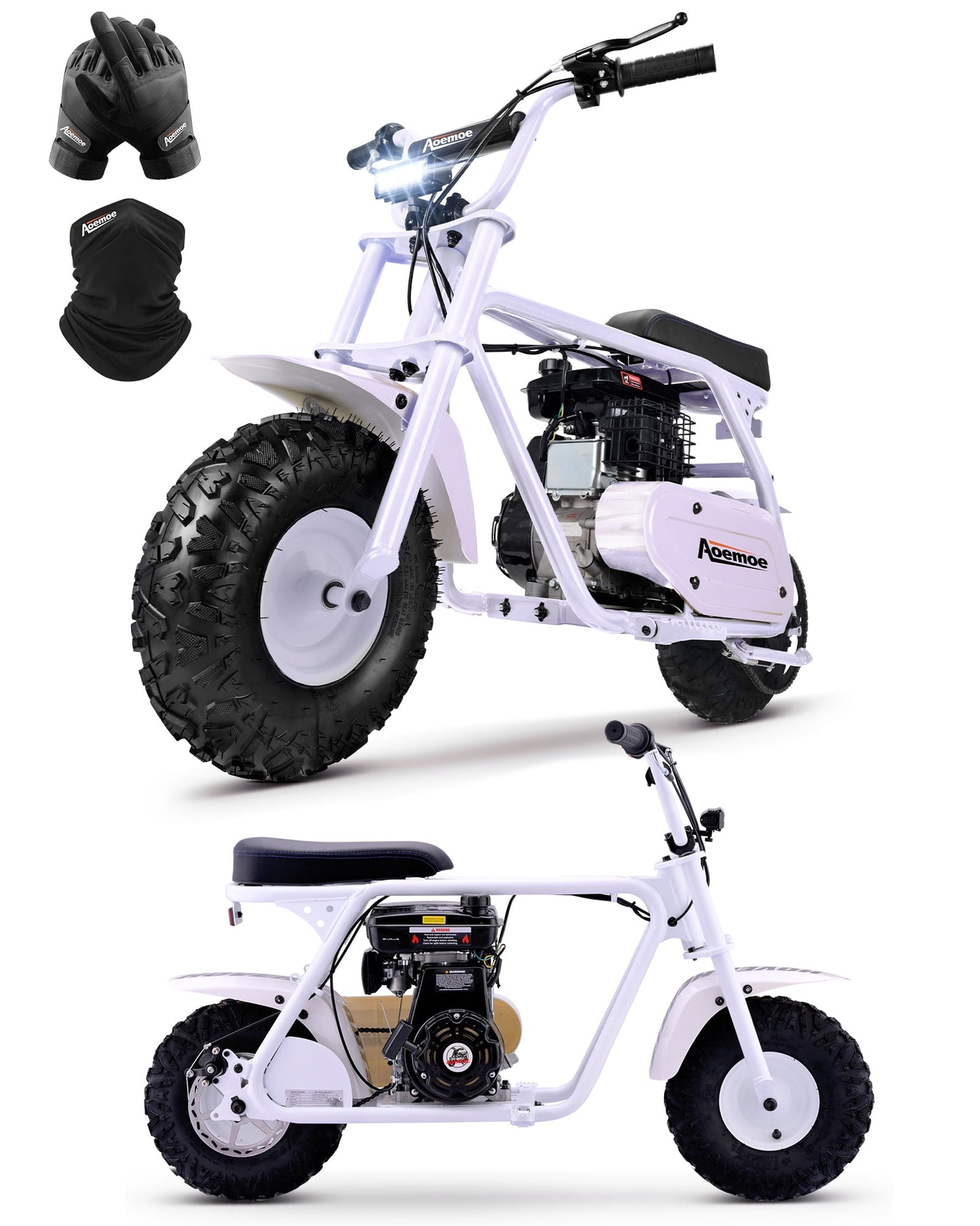 Aoemoe 105cc 4-Stroke Gas Dirt Bike White