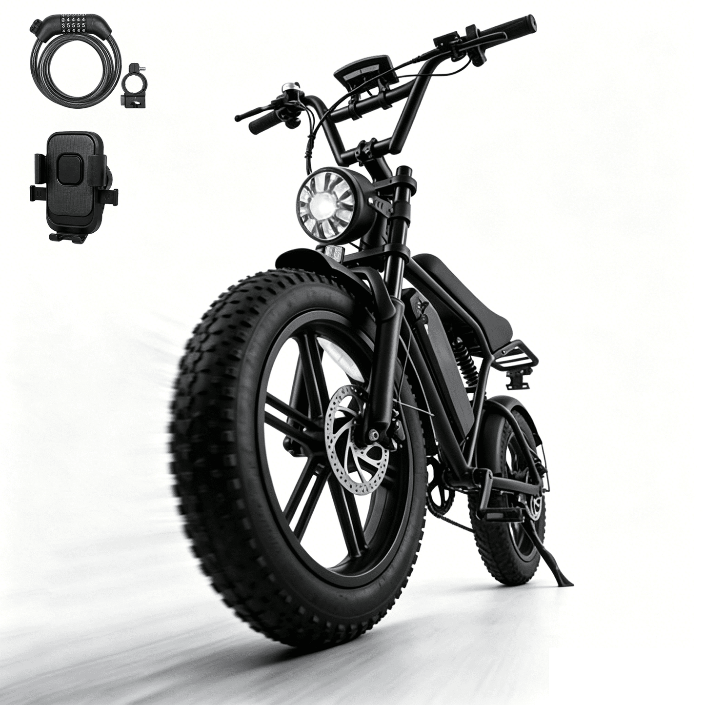 Aoemoe 20'' Fat Tire Electric Mountain Bike for Adults, 500W 48V 15Ah Battery, 28MPH High-Speed Cruiser Ebike, All-Terrain Bicycle with Front Suspension & LED Display UL2849
