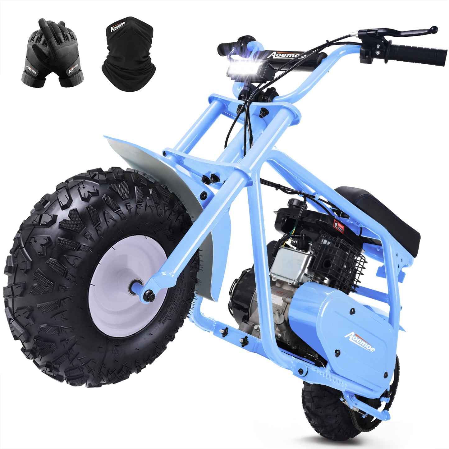 Aoemoe MB001 Gas Powered Mini Dirt Bike 99CC for Teens and Adults, 22MPH Off Road Motorcycle, Weight Support Up to 200 LBS - Blue