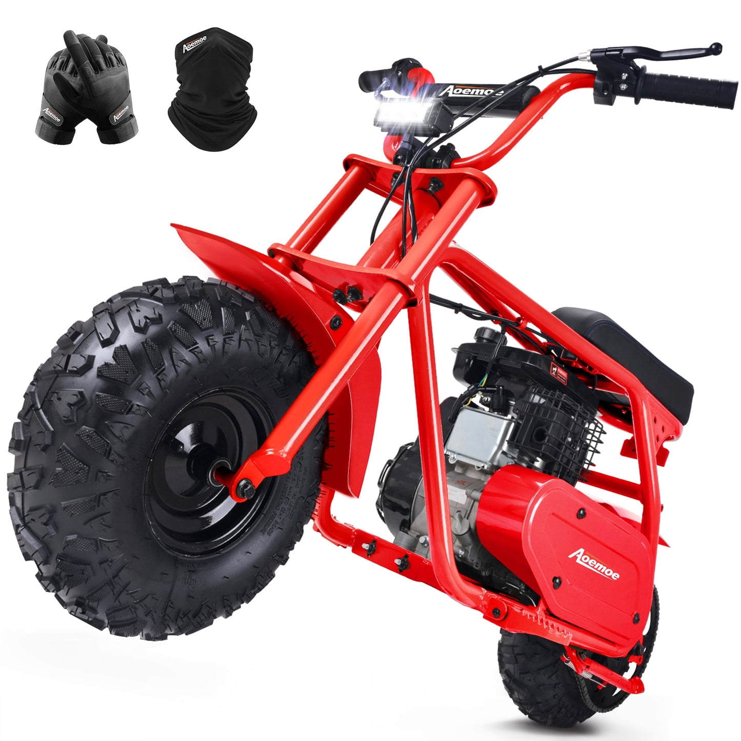 Aoemoe MB001 Gas Powered Mini Dirt Bike 99CC for Teens and Adults, 22MPH Off Road Motorcycle, Weight Support Up to 200 LBS - Red
