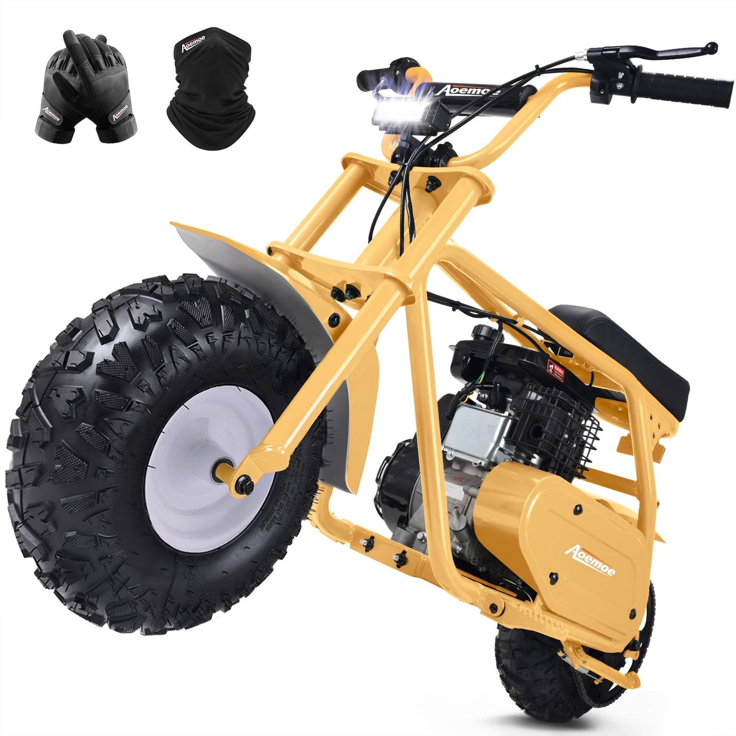 Aoemoe MB001 Gas Powered Mini Dirt Bike 99CC for Teens and Adults, 22MPH Off Road Motorcycle, Weight Support Up to 200 LBS - Yellow