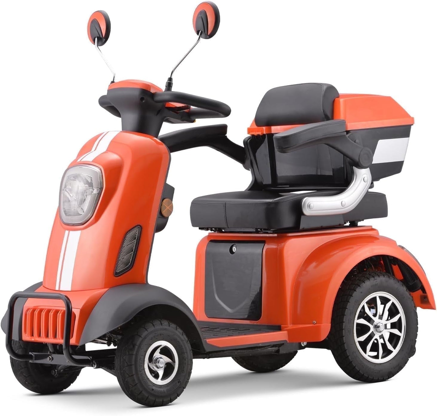 Aoemoe 4-Wheel Mobility Scooter, Electric Heavy Duty Wheelchair, 500 Lb Limit, Orange