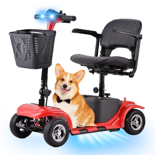 Aoemoe 4 wheeled Elderly Mobility Scooters are Suitable for the Elderly&Adult(Red)