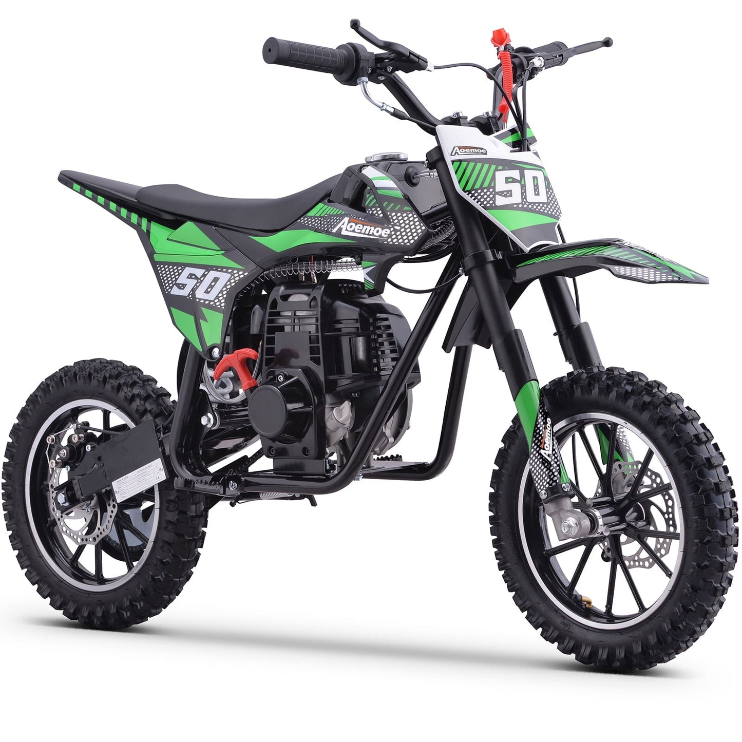 Aoemoe 40cc 4-Stroke Kids Mini Dirt Bike, Gas Powered, Rear Suspension & Disc Brakes, 20Mph/165Lbs,Green