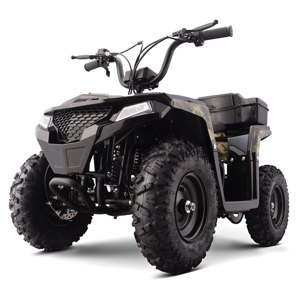 Aoemoe 40cc Teen Gas ATV, Gas Powered 4 Wheeler for Teens 13+, 4-Stroke Beginner ATV, Up to 15 MPH, Adjustable Speed, Safety Switches, Front & Rear Brakes - Green Camo