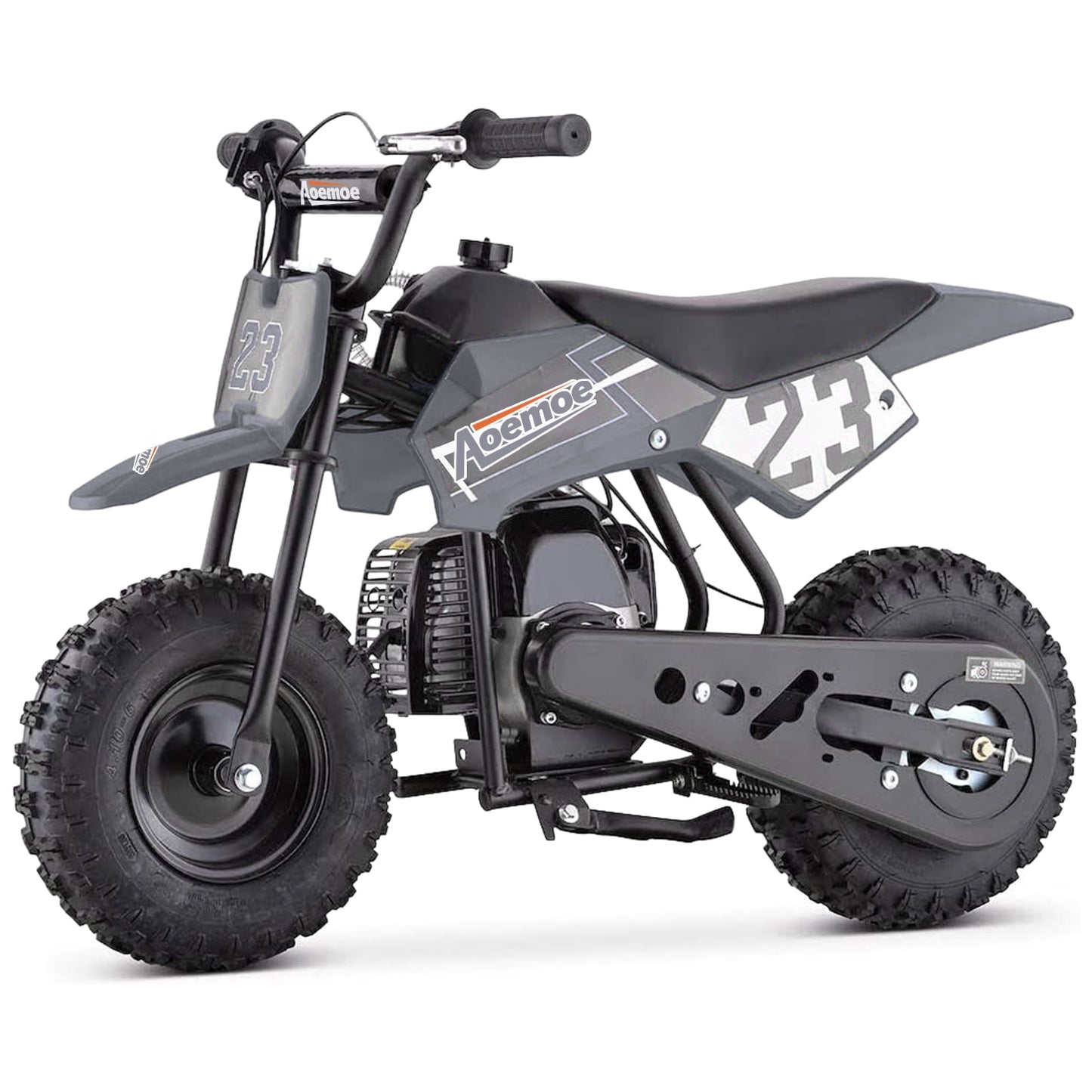 Aoemoe 49cc Kids Dirt Bike Gas Powered, Mini Off-Road Motorcycle with Suspension & Disc Brakes, 18 Mph, 160 Lbs Capacity, Black
