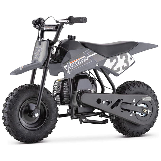 Aoemoe 49cc Kids Dirt Bike Gas Powered, Mini Off-Road Motorcycle with Suspension & Disc Brakes, 18 Mph, 160 Lbs Capacity, Black