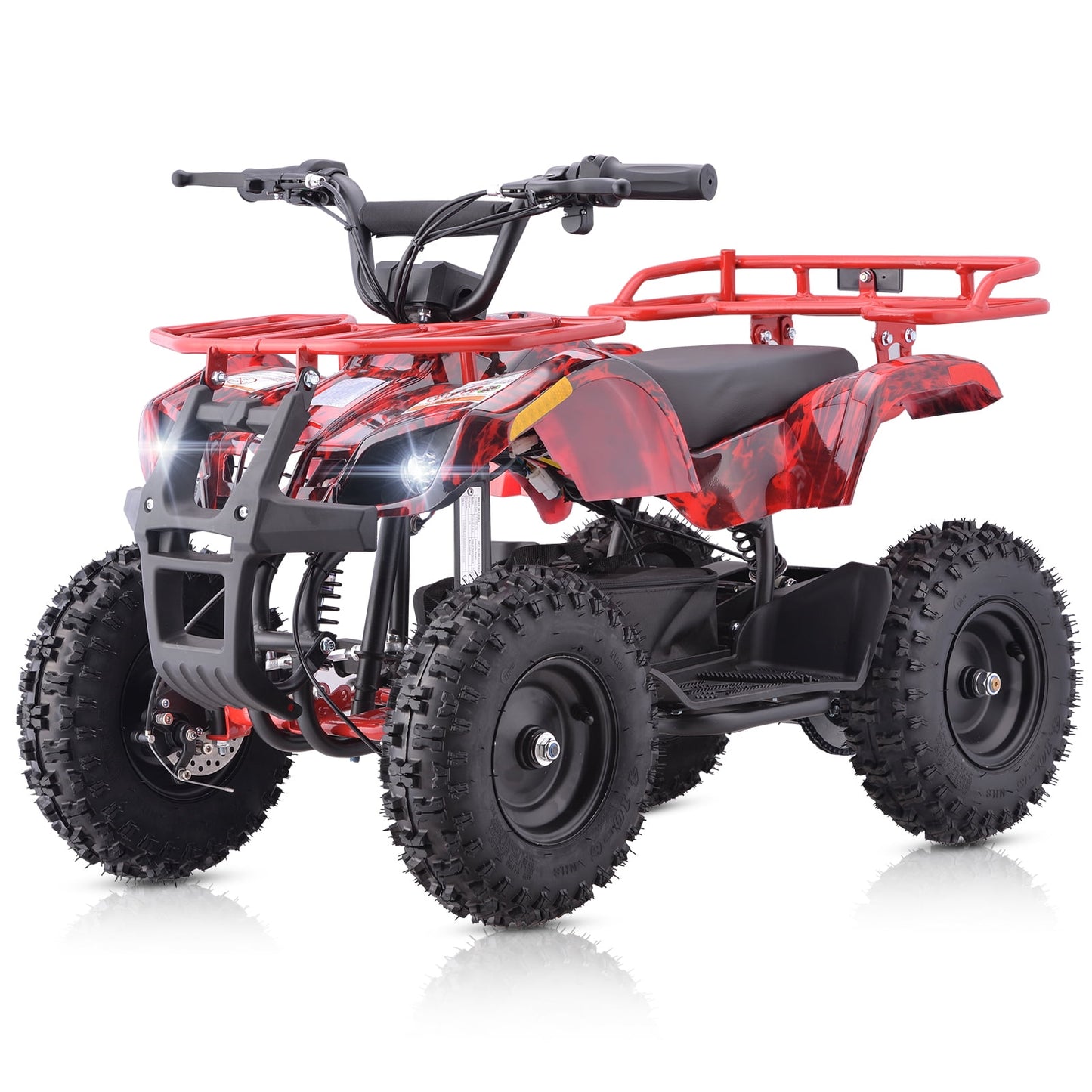 Aoemoe 500W 36V Battery-Powered Ride-On Off-Road 4-Wheeler – 15 Mile Range, Flame
