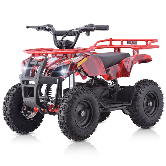 Aoemoe 500W 36V Battery-Powered Ride-On Off-Road 4-Wheeler – 15 Mile Range, Flame