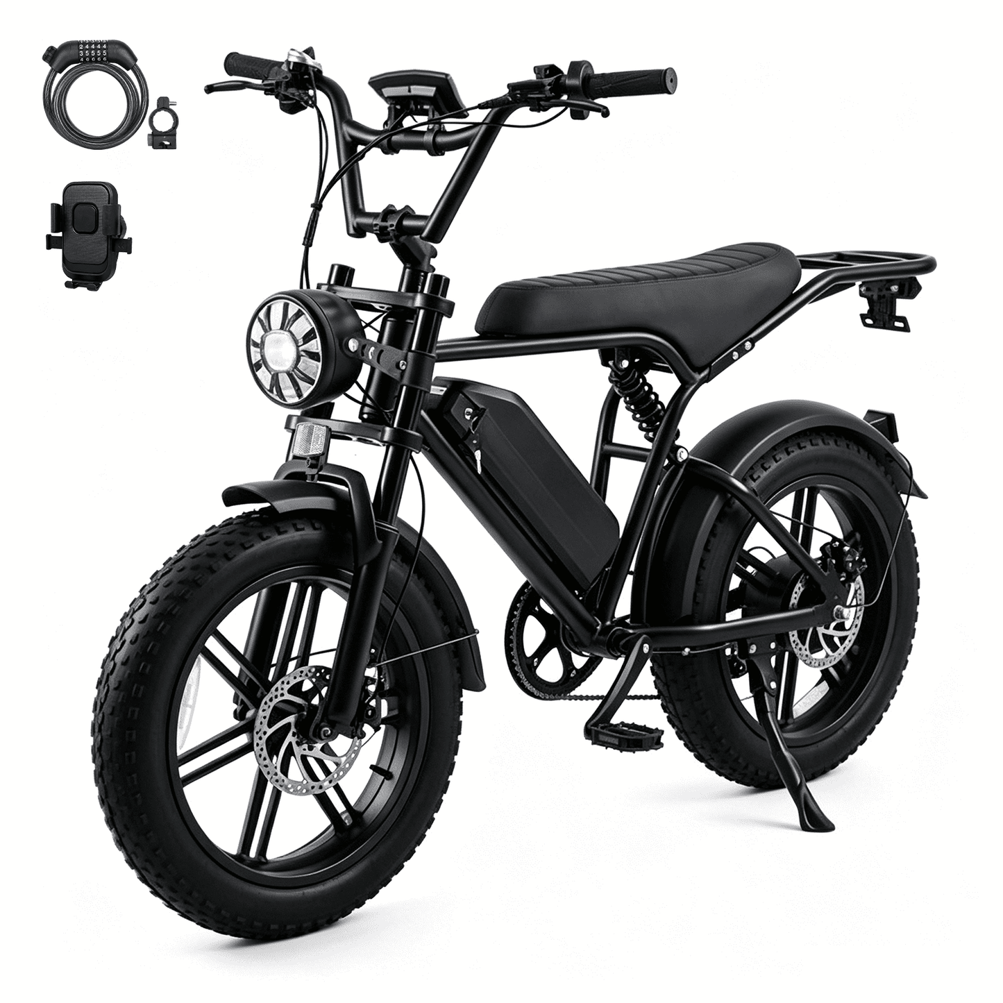Aoemoe 500W Fat Tire Electric Bike 20" x 4.0 All Terrain E-Bike 48V 15Ah 28mph Hydraulic Brakes Full Suspension Mountain Electric Bicycle for Trail Riding